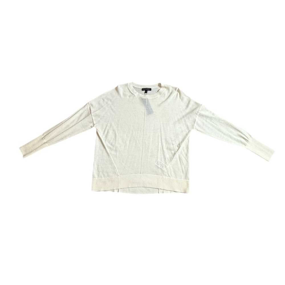 Banana Republic Extra-Fine Merino Wool Crewneck Sweater Ivory‎ NWT Size S